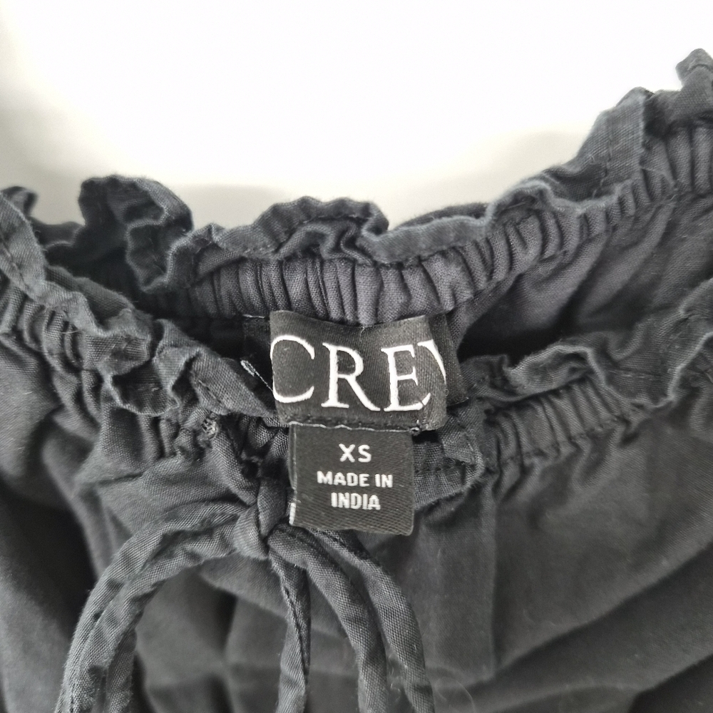 J. Crew Sevilla Cotton Tiered Summer Dress| Black, Whimsi Goth, Natural Fiber - Picture 5 of 7